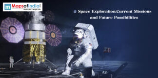 Space Exploration: Current Missions and Future Possibilities An astronaut kneeling on the lunar surface, working with equipment as another astronaut stands by a lunar lander in the background. The scene takes place on the Moon against a dark, starry sky.