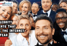 10 Celebrity Moments That Broke the Internet This Year Image of celebrities taking selfie in a group