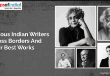 Famous Indian Writers Across Borders and Their Best Works Collage of images of famous Indian writers across the borders