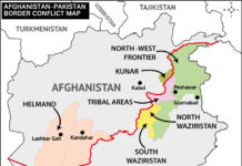 Pakistan-Afghanistan Conflict: Timeline of Recent Escalations map highlighting the Durand line