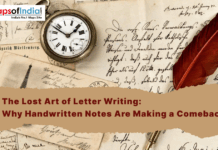 The Lost Art of Letter Writing: Why Handwritten Notes Are Making a Comeback Vintage handwritten letters with an old pocket watch and a red feather quill, overlaid with the text "The Lost Art of Letter Writing: Why Handwritten Notes Are Making a Comeback."