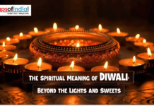 The Spiritual Meaning of Diwali: Beyond the Lights and Sweets Lit oil lamps arranged around a decorative diya create a warm glow, symbolizing the spiritual essence of Diwali and the triumph of light over darkness.