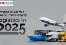 Innovation in Last-Mile Delivery: Trends Shaping Logistics in 2025 Image showing logistics transportation including airplane, cargo ship, and trucks with the title “Innovation in Last-Mile Delivery: Trends Shaping Logistics in 2025.”