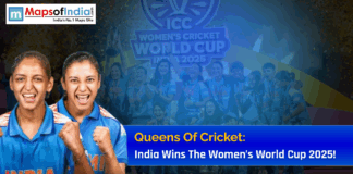 Queens of Cricket: India Wins the Women’s World Cup 2025! India women’s cricket team celebrating victory after winning the ICC Women’s World Cup 2025, with players cheering and holding the trophy under golden confetti.