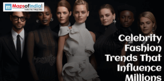 Celebrity Fashion Trends That Impacted Millions Models in elegant black and white outfits posing against a dark background with the text “Celebrity Fashion Trends That Influence Millions.”