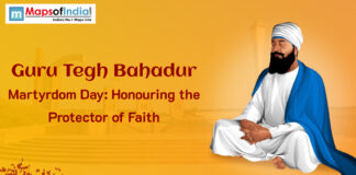 Guru Tegh Bahadur Martyrdom Day: Honoring the Protector of Faith Guru Tegh Bahadur illustration with text honoring his Martyrdom Day.