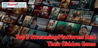 Top 5 Streaming Platforms And Their Hidden Gems A collage of popular movie and web series posters from multiple OTT platforms, with the title “Top 5 Streaming Platforms And Their Hidden Gems” written in bold red text.