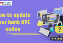 How To Update Your Bank KYC Online Illustration showing a computer screen, security lock, and digital icons explaining how to update bank KYC online, representing secure and paperless banking processes.