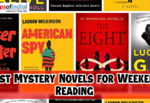 Best Mystery Novels for Weekend Reading Collage of popular mystery and crime novel book covers with a bold banner reading “Best Mystery Novels for Weekend Reading.”