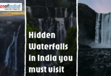 Hidden Waterfalls in India You Must Visit A collage of three different Indian waterfalls with the text "Hidden Waterfalls in India you must visit."