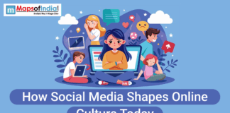 How Social Media Shapes Online Culture Today Modern Wabi-Sabi living room with textured stone walls, wooden beams, and minimalist furniture.