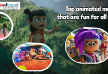 Top Animated Movies That Are Fun For All Ages Promotional graphic showing animated movie characters with the text “Top animated movies that are fun for all ages,” featuring colorful scenes from family-friendly animated films and the Maps of India logo.