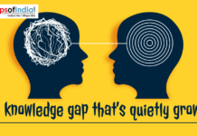 The Knowledge Gap That’s Quietly Growing Illustrative graphic showing two silhouettes with contrasting thought patterns, titled "The knowledge gap that's quietly growing."