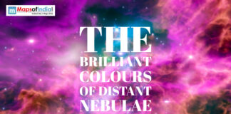 The Brilliant Colours of Distant Nebulae Poster showing a vibrant pink and purple nebula in deep space with the title “The Brilliant Colours of Distant Nebulae”.