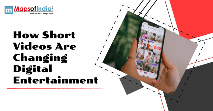 Smartphone displaying short-form video content on a social media app, illustrating how short videos are transforming digital entertainment