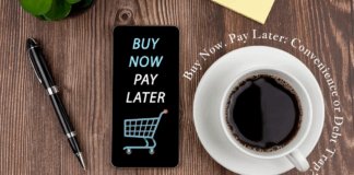 Buy Now, Pay Later: Convenience or Debt Trap? Smartphone with "Buy Now Pay Later" on screen next to a cup of coffee.