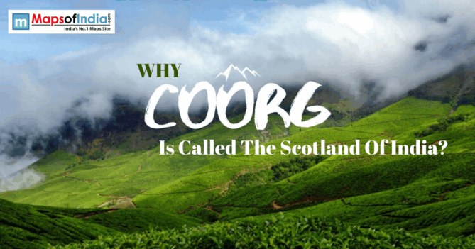 Mist-covered green hills and tea plantations in Coorg.