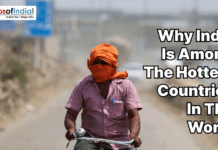 Why India Is Among The Hottest Countries In The World Man riding a bicycle in extreme heat with face covered, highlighting India’s high temperatures and harsh summer conditions.