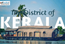 Top Districts of Kerala Houseboat on Kerala backwaters with text “Top District of Kerala.