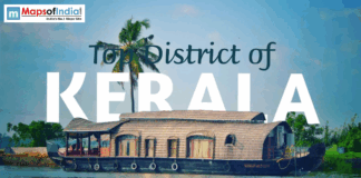 Top Districts of Kerala Houseboat on Kerala backwaters with text “Top District of Kerala.