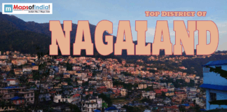 Top Districts of Nagaland Hillside town in Nagaland with “Top District of Nagaland” text overlay