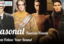 Seasonal Fashion Trends You Can Follow Year-round Four models showcasing diverse seasonal knitwear and layered outerwear.