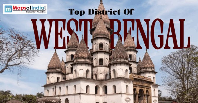 Banner featuring a historic temple in West Bengal with “Top District of West Bengal” text overlay.