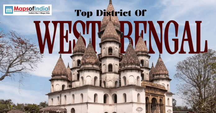 Banner featuring a historic temple in West Bengal with “Top District of West Bengal” text overlay.