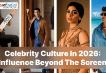 Celebrity Culture In 2026: Influence Beyond The Screen Four young people in a collage featuring the text "Celebrity Culture In 2026: Influence Beyond The Screen."