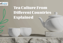 Tea Culture From Different Countries Explained White teapot and cups on stone with text: "Tea Culture From Different Countries Explained."