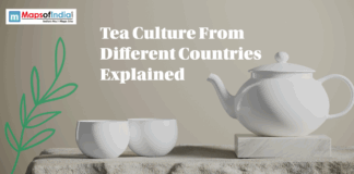 Tea Culture From Different Countries Explained White teapot and cups on stone with text: "Tea Culture From Different Countries Explained."