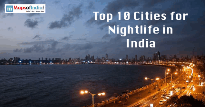 Night view of Mumbai’s Marine Drive with city skyline and lights, showcasing vibrant nightlife in India