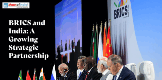 BRICS and India: A Growing Strategic Partnership BRICS summit meeting featuring global leaders and India’s role in strategic partnership discussions.