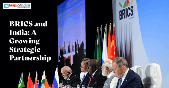 BRICS summit meeting featuring global leaders and India’s role in strategic partnership discussions.