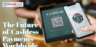 The Future of Cashless Payments Worldwide Future of cashless payments with QR code scanning and digital transactions worldwide.