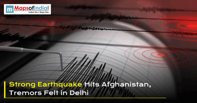 Strong earthquake in Afghanistan with seismic waves graphic and tremors felt in Delhi.