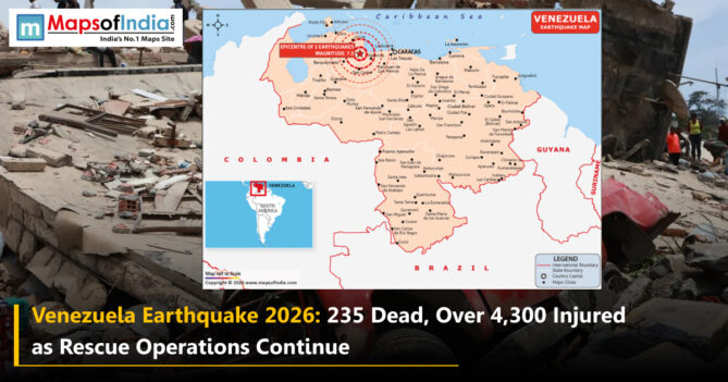 Venezuela earthquake 2026 map showing epicentre location, damage, and rescue operations after major tremors.