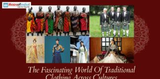 The Fascinating World Of Traditional Clothing Across Cultures A collage from World tradition showing diverse cultural attire—including Maasai, Scottish kilt, Chinese Hanfu, and Indian ethnic dresses—captioned "The Fascinating World Of Traditional Clothing Across Cultures."