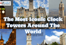 The Most Iconic Clock Towers Around The World Collage showcasing the most iconic clock towers around the world with famous landmark towers and historic architecture.