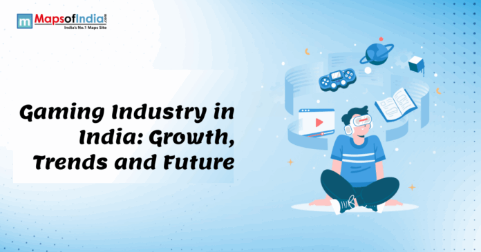 Gaming industry in India growth, trends and future with virtual gaming illustration