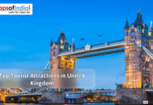 Top Tourist Attractions of the United Kingdom Tower Bridge in London with text "Top Tourist Attractions in United Kingdom" for the file "top Tourist Attraction"
