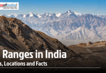 Major Hill Ranges in India: Names, Locations and Facts Scenic view of the major hill ranges in India featuring rugged mountains, snow-capped peaks, and valleys.
