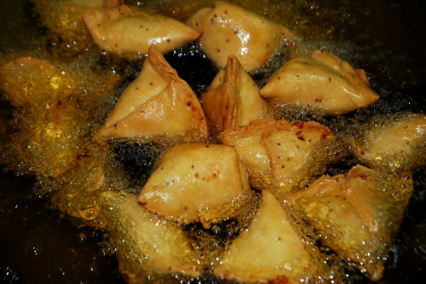 First stage of making a Samosa