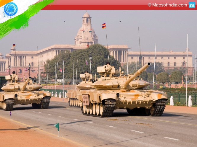 Army Tank in Parade at Rajpath
