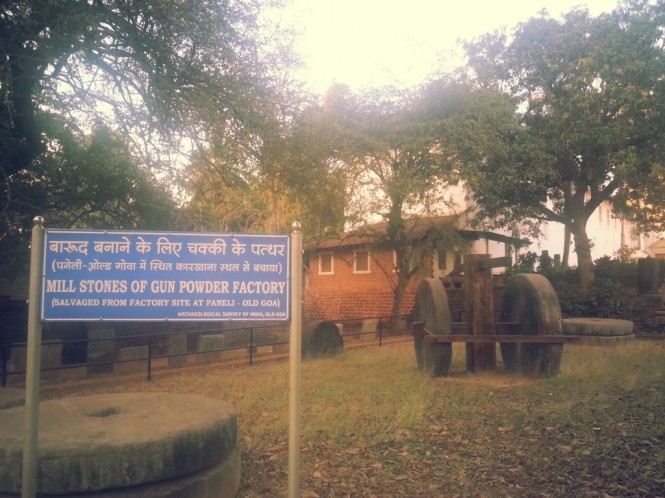 Gun powder factory mill stones in Goa