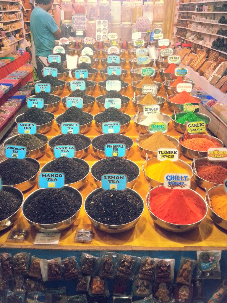 Tea flavors & spices at Palolem market