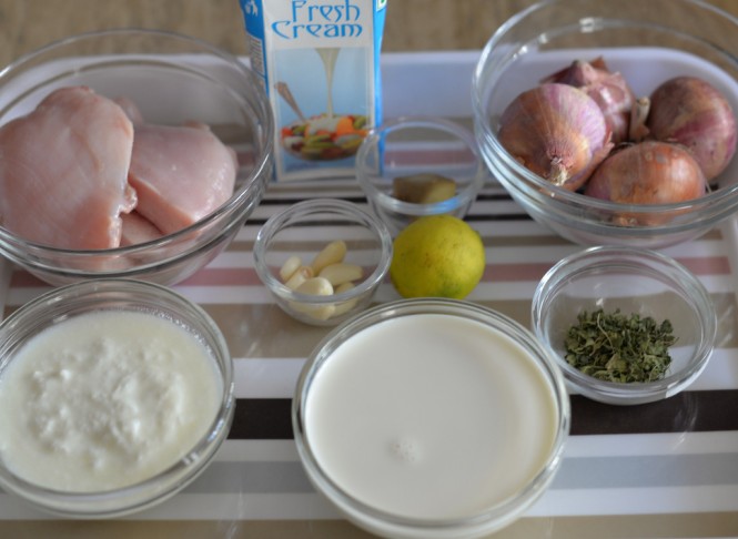Ingredients for Malai Chicken