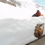 JCB Machine burried in snow at Baralacha La Pass