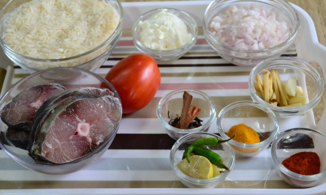 Ingredients for Fish Biryani