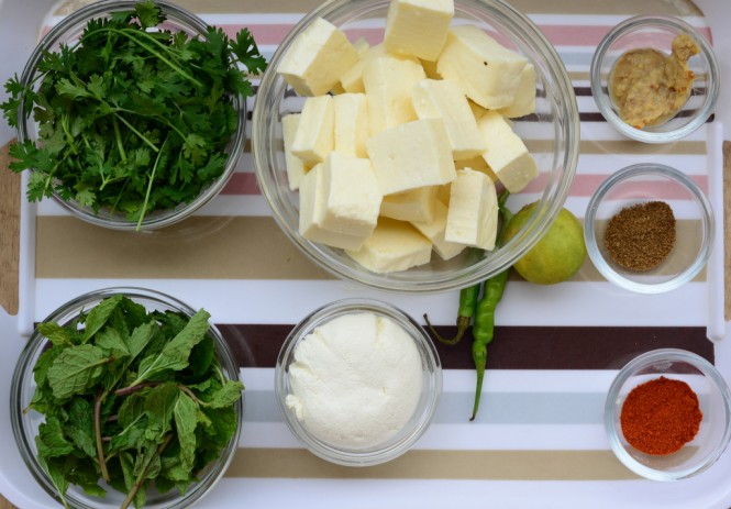 Key Ingredients for Mint Paneer